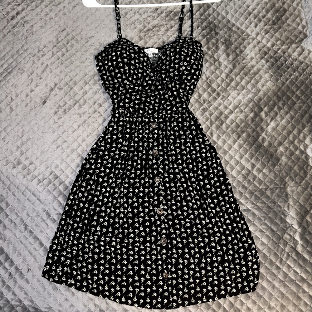 Black Floral Mini Dress